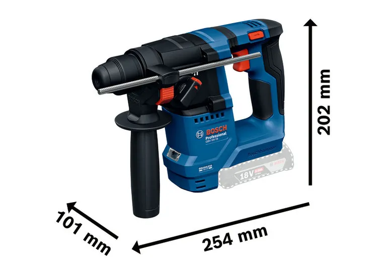 GBH 18V-18 สว่านโรตารี่ Bosch GBH 18V-18 ดีไซน์ไร้สาย 18V