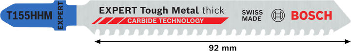 ใบเลื่อยจิ๊กซอว์ Bosch EXPERT Tough Metal T155HHM ขนาด 92มม.