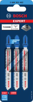 ใบเลื่อยจิ๊กซอว์ Bosch EXPERT Tough Metal T155HHM 3 ชิ้น.