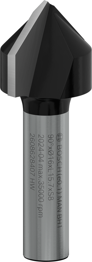 ดอกกัด Bosch PRO Router Bit V-Groove 90°, ก้าน 8 มม.