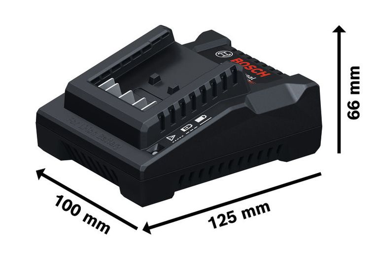เครื่องชาร์จ Bosch GAL 18V-20 ดีไซน์ลิเธียมไออนกะทัดรัด.