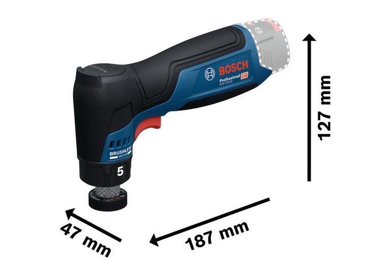 ขนาดเครื่องขัดสุ่มแบบไร้สาย Bosch GEX 12V-32.