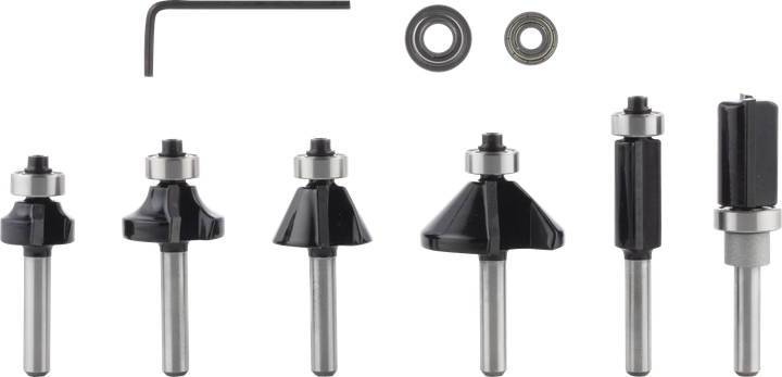 ชุดดอกเร้าเตอร์ PRO ชุดดอกกัดและแต่งขอบ Bosch PRO Router Bit จำนวน 6 ชิ้น แกน 1/4 นิ้ว