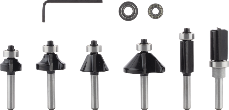 ชุดดอกกัดและแต่งขอบ Bosch PRO Router Bit จำนวน 6 ชิ้น แกน 1/4 นิ้ว.