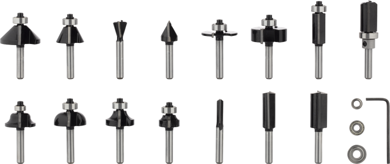 ชุดดอกกัดเราเตอร์ Bosch PRO คละแบบ แกน 1/4 นิ้ว จำนวน 15 ชิ้น.