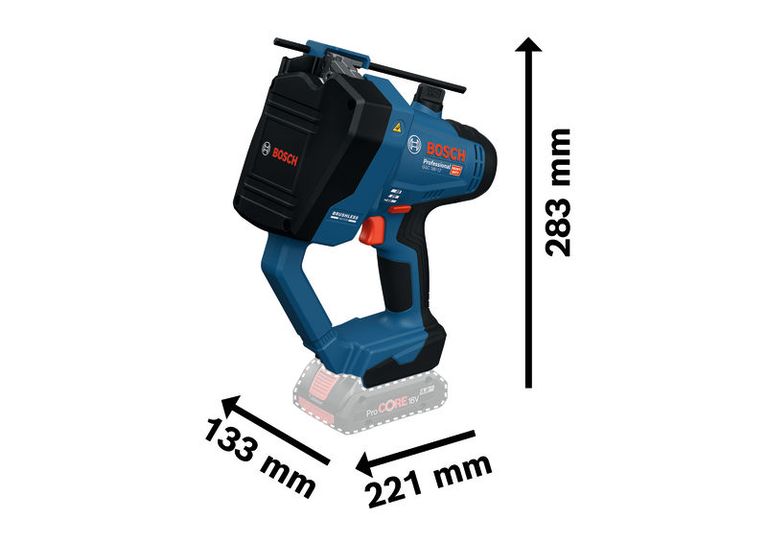 Bosch GGC 18V-12 เครื่องตัดเกลียวไร้สาย ขนาดกะทัดรัด.