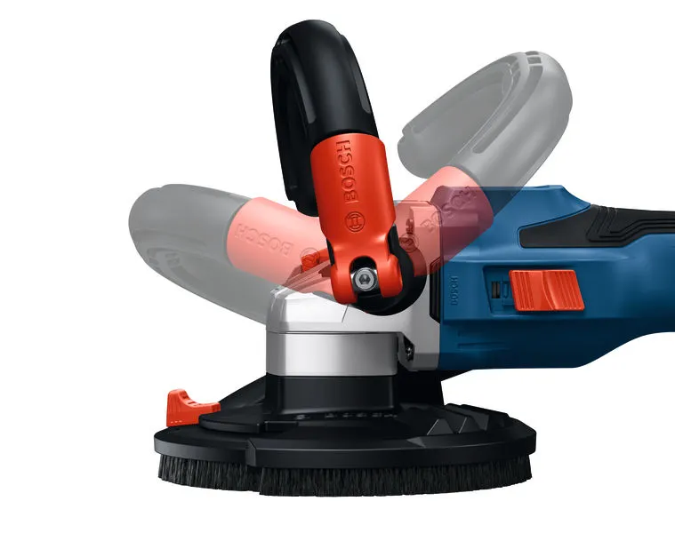 เครื่องเจียร์คอนกรีต Bosch GBR 18V-15 S พร้อมด้ามจับปรับได้.