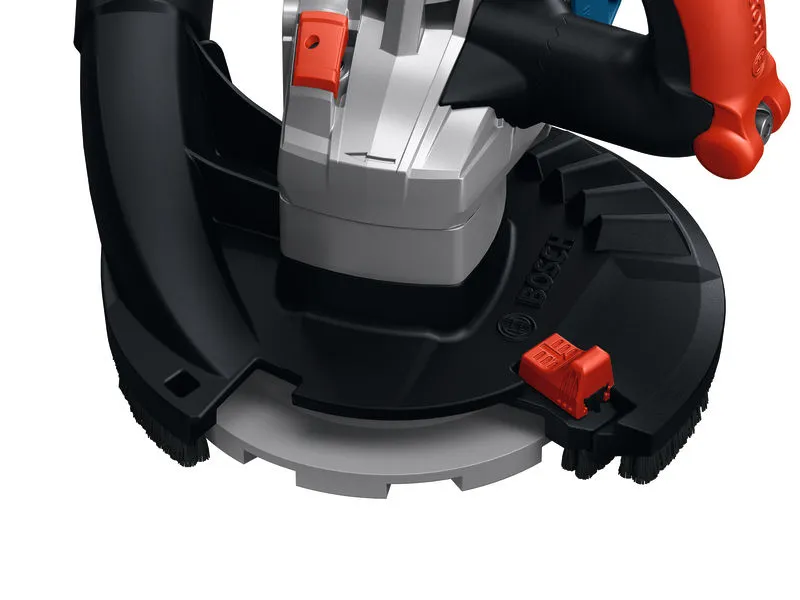 เครื่องเจียร์คอนกรีต Bosch GBR 18V-15 S พร้อมฝาครอบป้องกันฝุ่น.
