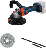 เครื่องเจียรคอนกรีตไร้สาย Bosch GBR 18V-15 S พร้อมอุปกรณ์เสริม.