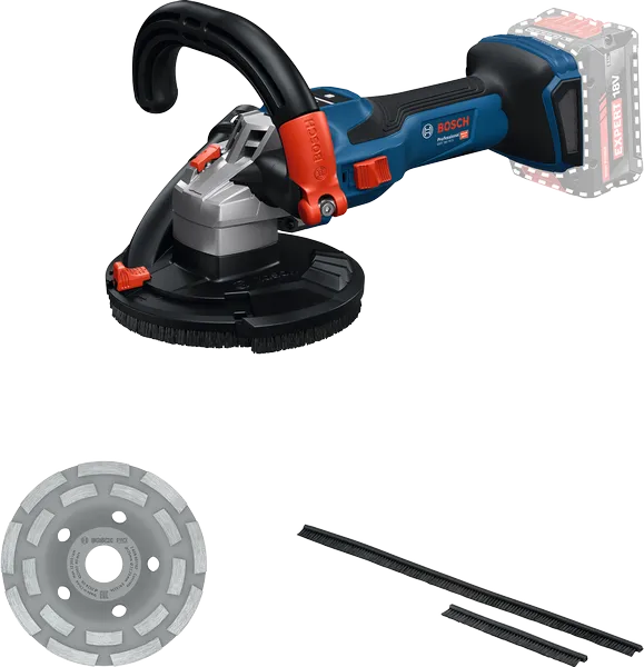 เครื่องเจียรคอนกรีตไร้สาย Bosch GBR 18V-15 S พร้อมอุปกรณ์เสริม.