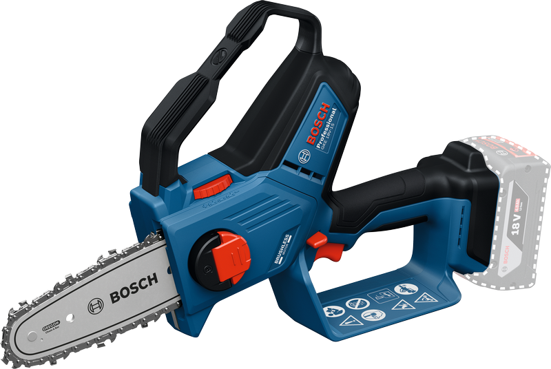 เครื่องเลื่อยตัดกิ่งไม้ไร้สาย Bosch GKE 18V-15 สำหรับการตัดกิ่งไม้อย่างรวดเร็ว.