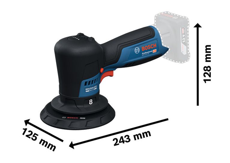 เครื่องขัดสี Bosch GPX 12V-125 แบบมอเตอร์ไร้แปรงถ่าน