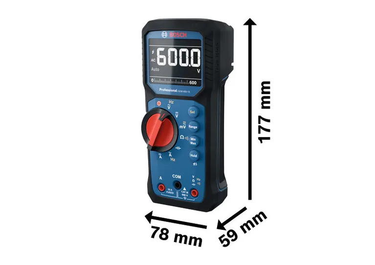 มัลติมิเตอร์ดิจิตอล Bosch GDM 600-15 พร้อมจอแสดงผลขนาดใหญ่.