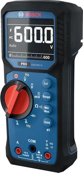 มัลติมิเตอร์ดิจิทัล Bosch GDM 600-15 แสดงค่า 600 โวลต์