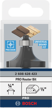 ดอกเราเตอร์ Bosch PRO ปัดเศษเหนือก้าน R 1/2″ 1/4″.