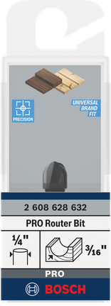 Bosch PRO Router Bit Core Box R ก้าน 3/16″ 1/4″.