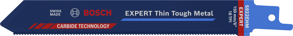ใบเลื่อยตัดโลหะแบบลูกสูบ Bosch EXPERT Thin Tough Metal 150มม.