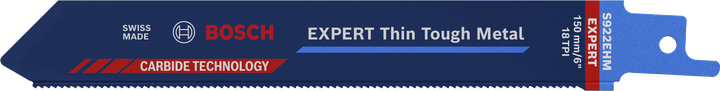 ใบเลื่อยตัดโลหะแบบลูกสูบ Bosch EXPERT Thin Tough Metal 150มม.