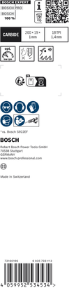 ใบเลื่อยตัดโลหะแบบลูกสูบ Bosch EXPERT Thin Tough Metal S 1022 EHM.
