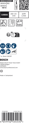 ใบเลื่อยตัดโลหะแบบลูกสูบ Bosch EXPERT Thin Tough Metal S 1022 EHM.