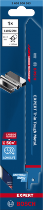 ใบเลื่อยตัดโลหะแบบลูกสูบ Bosch EXPERT Thin Tough Metal S 1022 EHM.