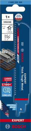 ใบเลื่อยอเนกประสงค์ EXPERT Thick Tough Metal S 955 CHC จำนวน 1 ชิ้น ใบเลื่อย Bosch EXPERT Thick Tough Metal S 955 CHC.