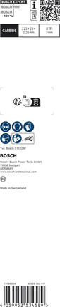 ใบเลื่อย Bosch EXPERT โลหะหนาทนทาน S1155CHC 225มม.