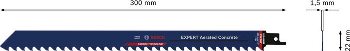 ใบเลื่อย EXPERT Aerated Concrete S1241HM ใบเลื่อยตัดคอนกรีตมวลเบา Bosch EXPERT Aerated Concrete S 1241 HM.