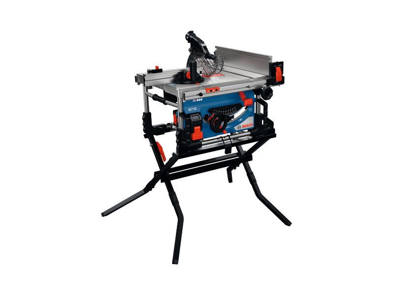โต๊ะเลื่อย Bosch GTS 18V-70 บนขาตั้งเลื่อย GTA 571.