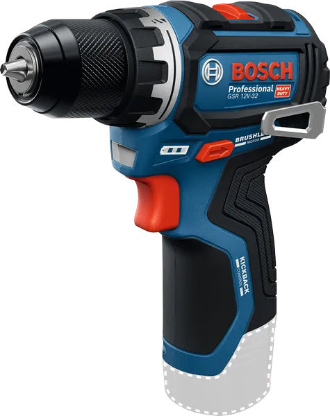 สว่านไร้สาย Bosch GSR 12V-32 พร้อมมอเตอร์ไร้แปรงถ่าน.