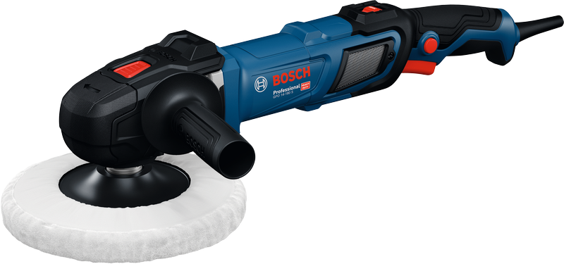 เครื่องขัดเงา Bosch GPO 14-180 S พร้อมด้ามจับที่ถูกหลักสรีรศาสตร์.
