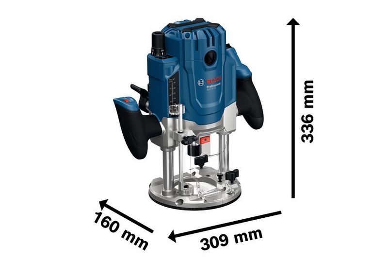 เราเตอร์ Bosch GOF 20-12 ปรับความลึกได้อย่างแม่นยำ.