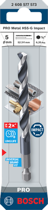 ดอกสว่านกระแทก Bosch PRO Metal HSS-G ขนาด 5 มม.