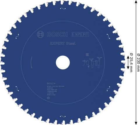 ใบเลื่อยวงเดือนเหล็ก Bosch EXPERT 230มม. T48.