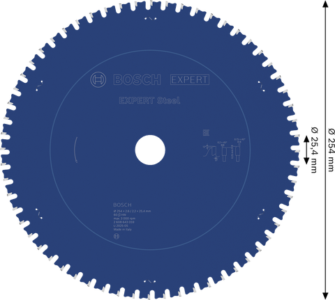 ใบเลื่อยวงเดือนเหล็ก Bosch EXPERT 254มม. T60.