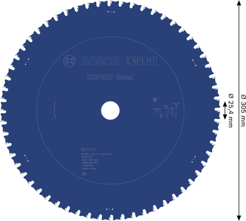 ใบเลื่อยวงเดือนเหล็ก Bosch EXPERT 305มม. T60.