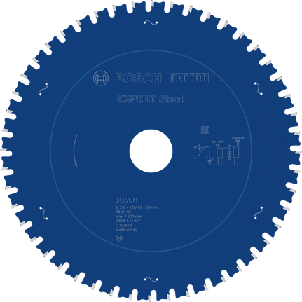 ใบเลื่อยวงเดือนเหล็ก Bosch EXPERT 210มม. T48 สำหรับโลหะ.