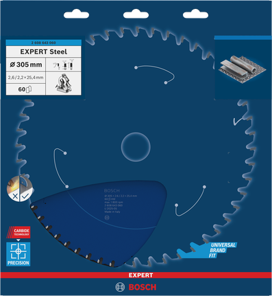 ใบเลื่อยวงเดือนเหล็ก Bosch EXPERT 305×2.6×25.4 มม. T60.