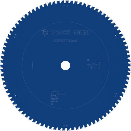 ใบเลื่อยวงเดือนเหล็ก Bosch EXPERT 355mm T90 สำหรับตัดโลหะ.