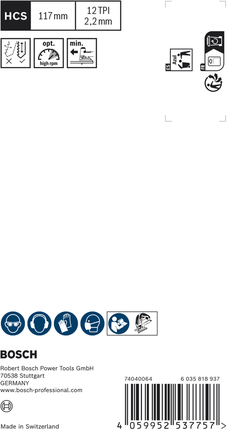 ใบเลื่อยจิ๊กซอว์ Bosch EXPERT Wood 2-side clean T 308 B 117mm.