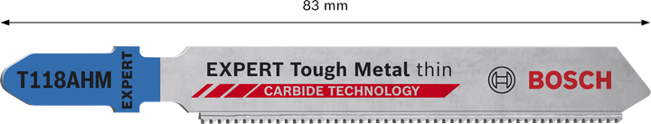 ใบเลื่อยจิ๊กซอว์คาร์ไบด์ Bosch EXPERT Tough Metal T118AHM บาง.