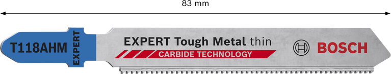ใบเลื่อยจิ๊กซอว์คาร์ไบด์ Bosch EXPERT Tough Metal T118AHM บาง.