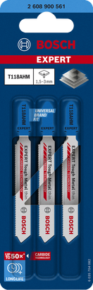 ใบเลื่อยจิ๊กซอว์คาร์ไบด์ Bosch EXPERT Tough Metal T118AHM.
