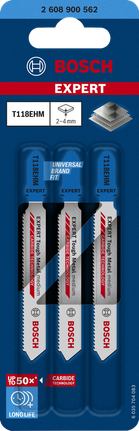 ใบเลื่อยจิ๊กซอว์ Bosch EXPERT Tough Metal T118EHM คาร์ไบด์.