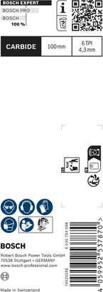 ใบเลื่อยจิ๊กซอคาร์ไบด์ Bosch EXPERT Fiber Plaster T 141 HM.