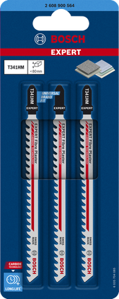 ชุดใบเลื่อยจิ๊กซอว์คาร์ไบด์ Bosch EXPERT Fiber Plaster T 341 HM.