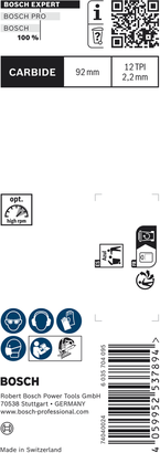 ใบเลื่อยจิ๊ก Bosch EXPERT Carbon Fibre Clean T 108 BHM 92มม.