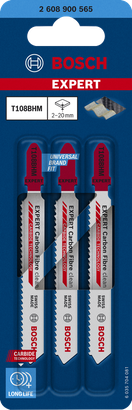 ใบเลื่อยจิ๊กซอว์ Bosch EXPERT Carbon Fibre Clean T108BHM แพ็ค 3 ใบ.