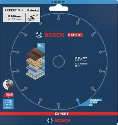 ใบตัดคาร์ไบด์ Bosch EXPERT Multi Material 180 มม.