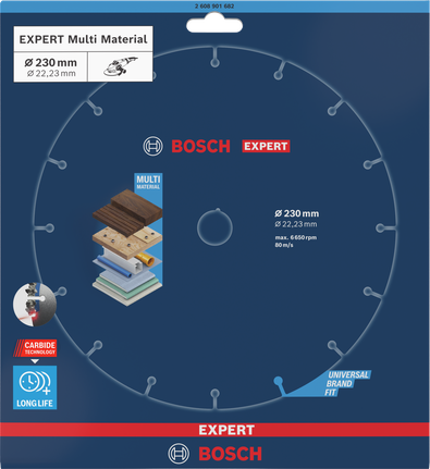 ใบตัดคาร์ไบด์ Bosch EXPERT Multi Material 230 มม.
